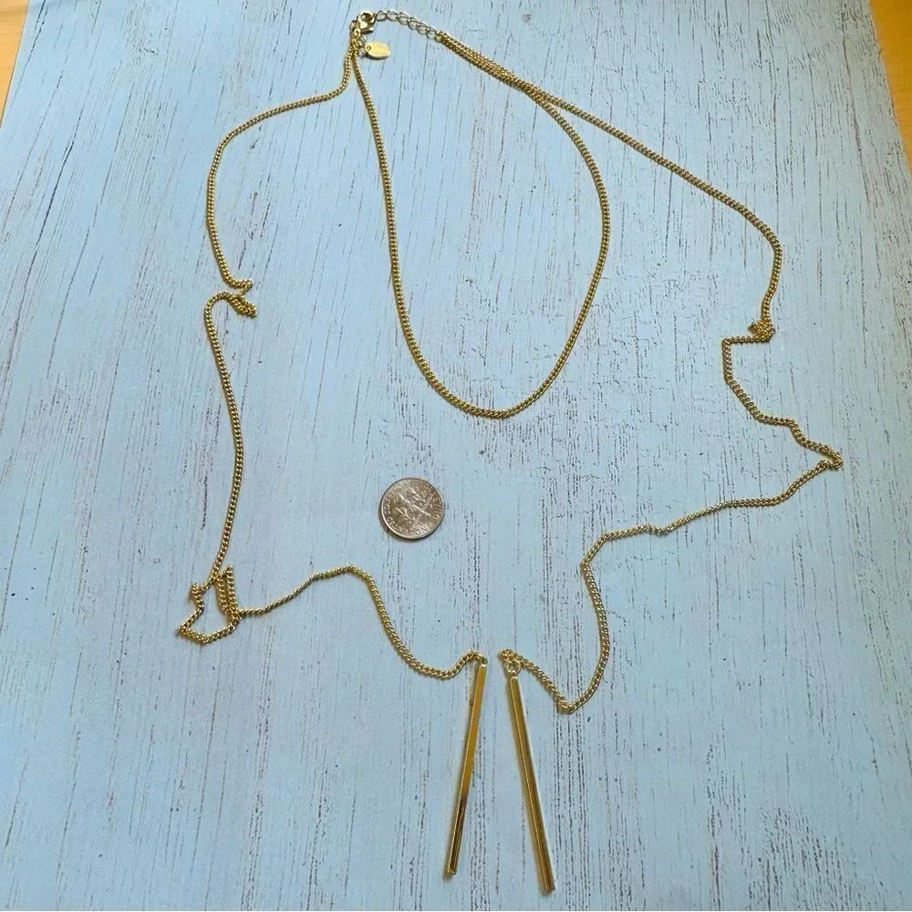 Sterling Forever Choker‎ Dangle Gold Plated Necklace